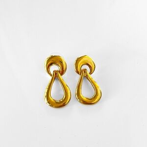 Vintage Gold Door Knocker Dangle Drop Earrings